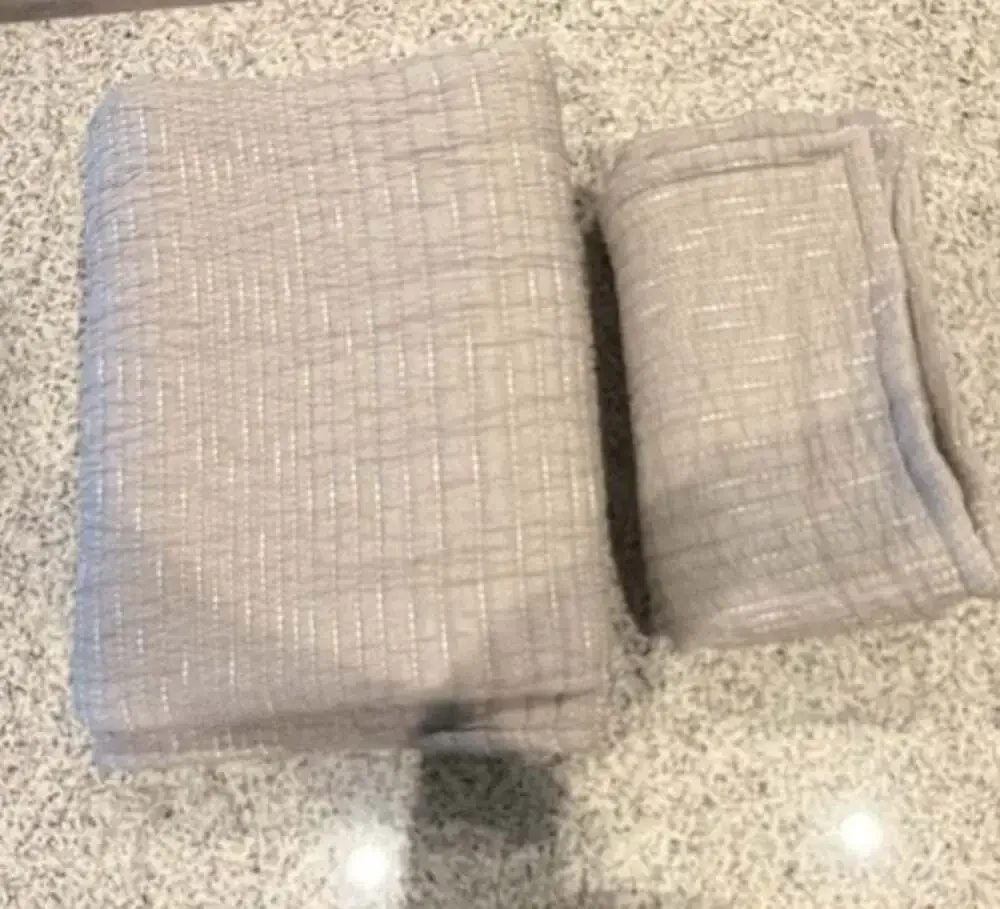 Quince Organic Cotton Channel Stitch Coverlet Set in Taupe King/Cal King